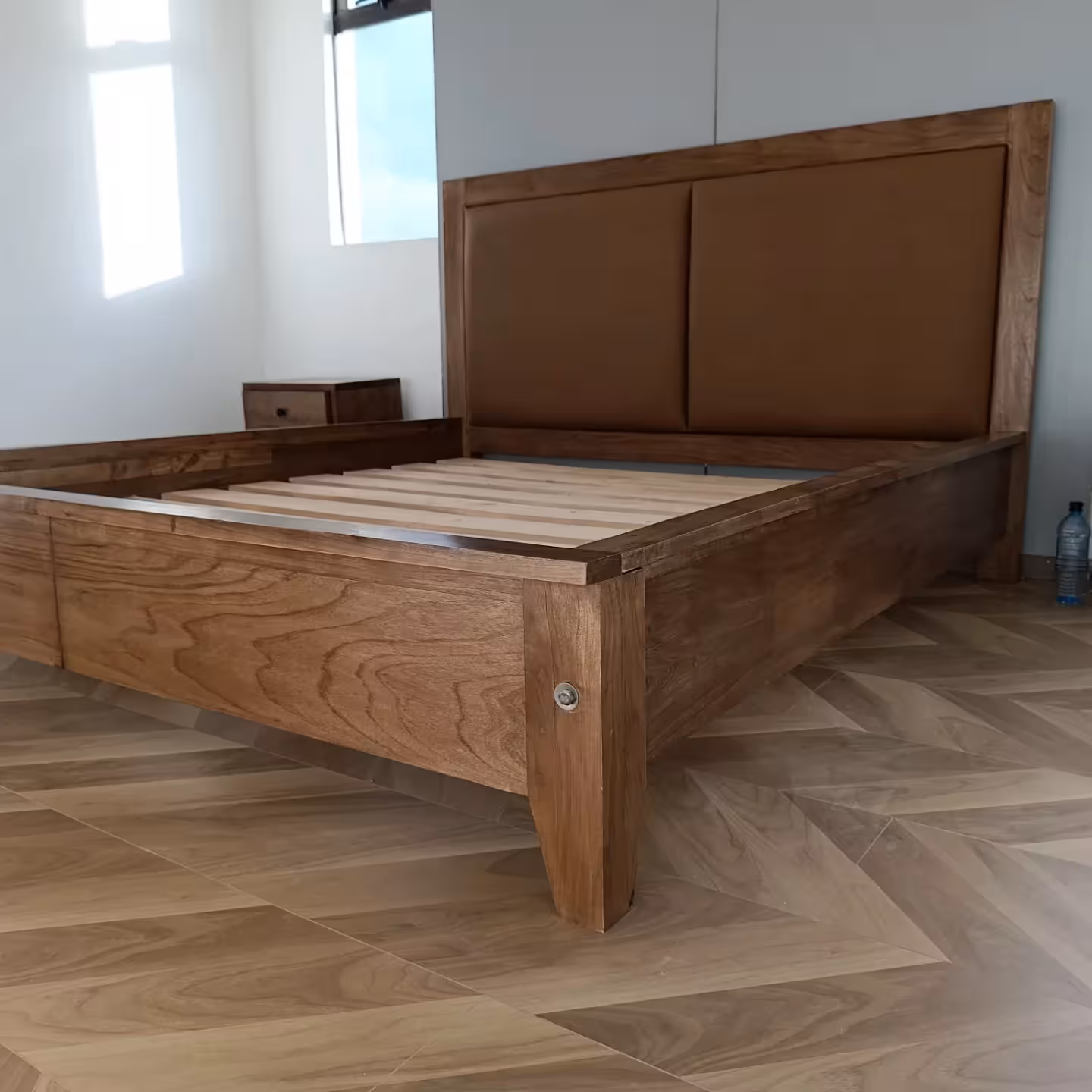 Queen Size Bed with Bedside Table
