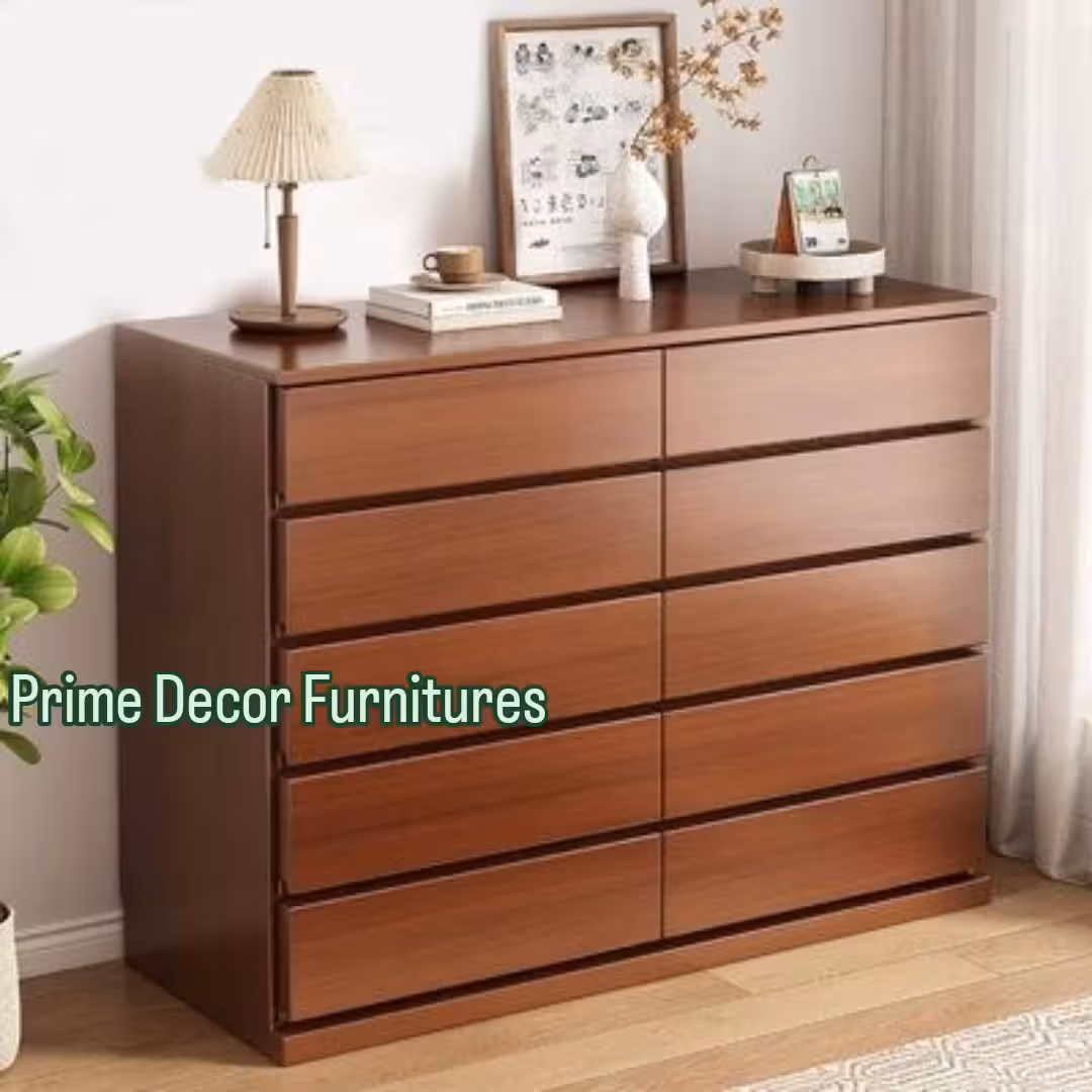 Modern 8-Drawer Solid Wood Minimalist Dresser