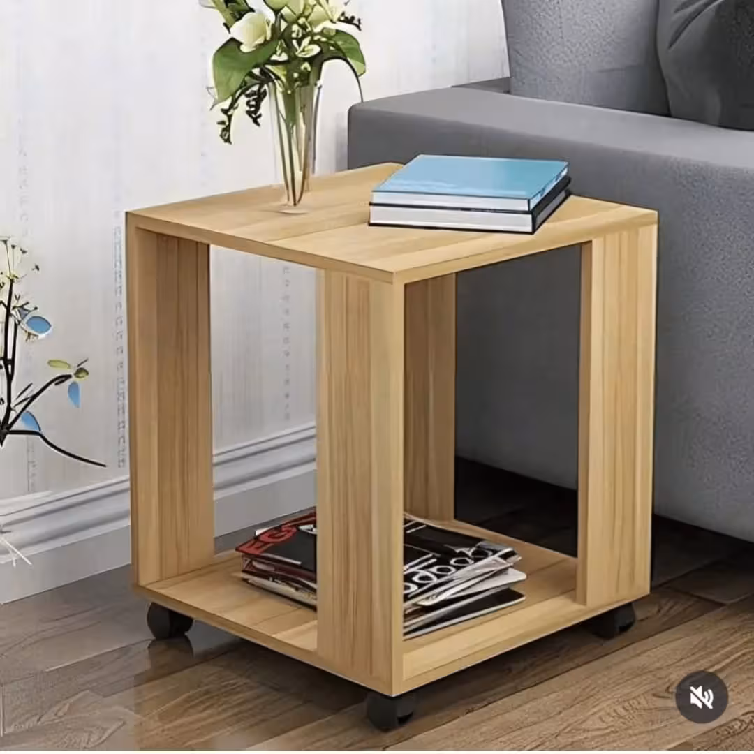 Exquisite Two-Tier Mobile Side Table with Lockable Casters