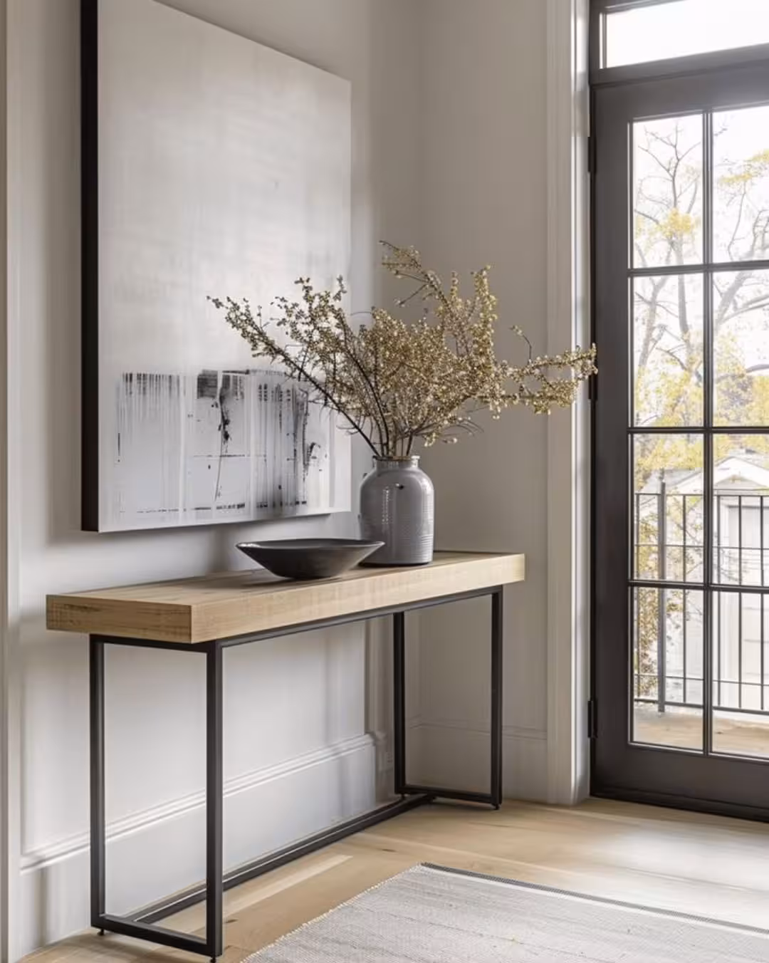 Modern Industrial Long Entryway Console Table