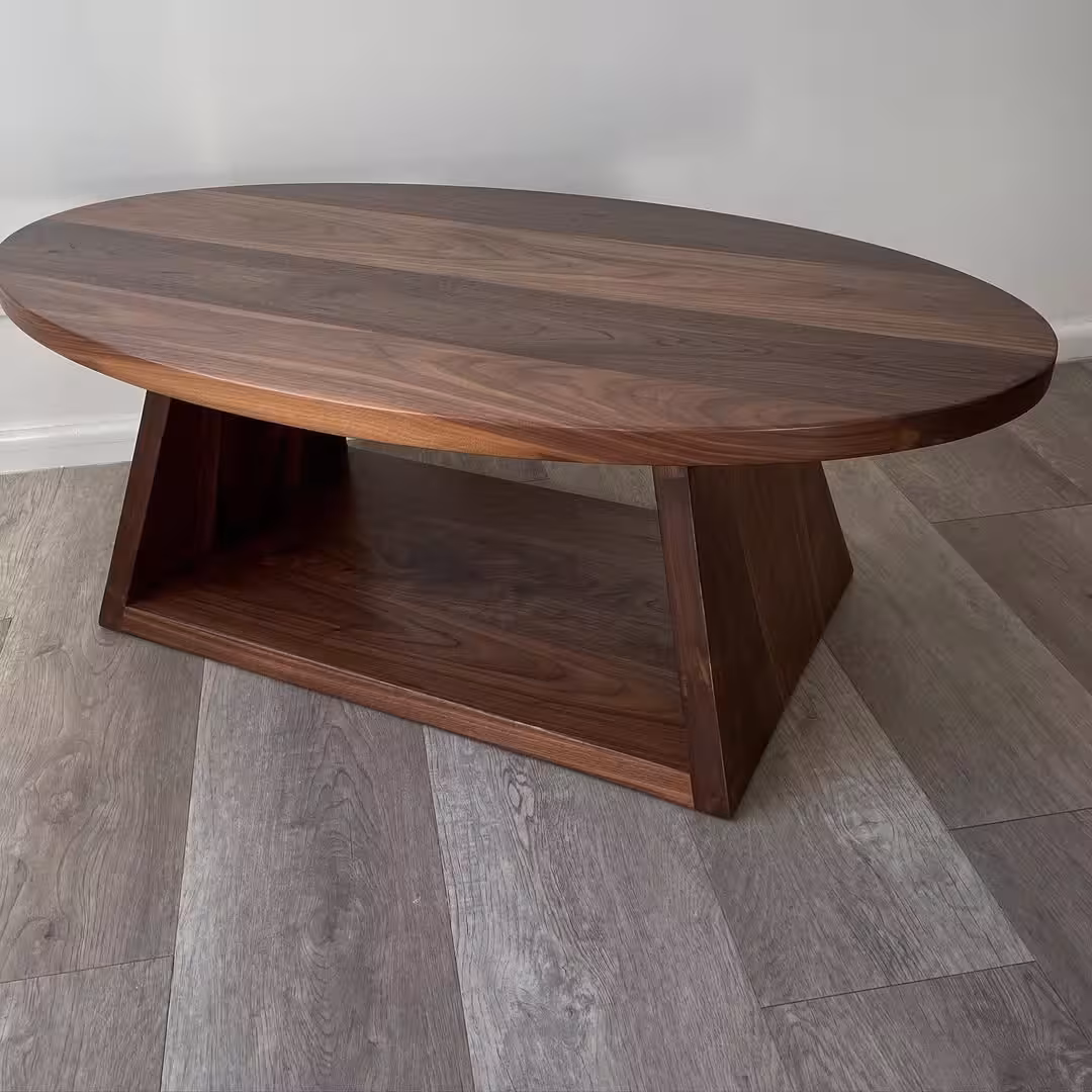 The Ellipse Geometric Solid Wood Coffee Table