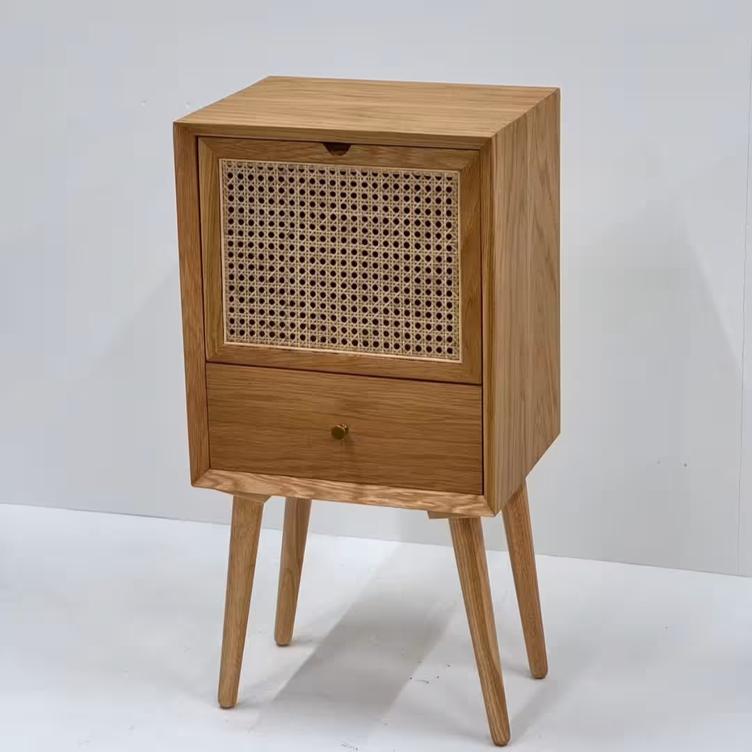 Solari Handwoven Rattan Bedside Table