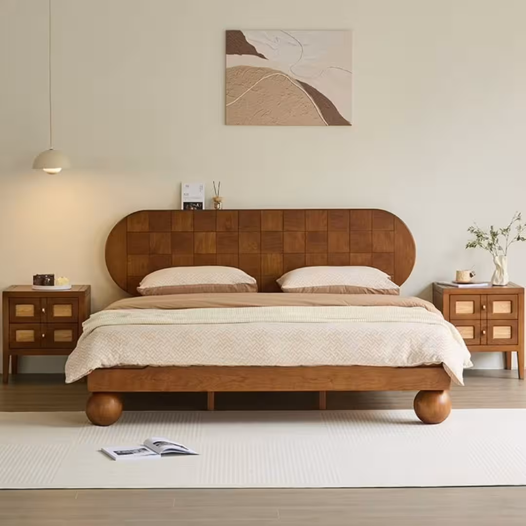 Checker-Back Mid-Century Platform Bed