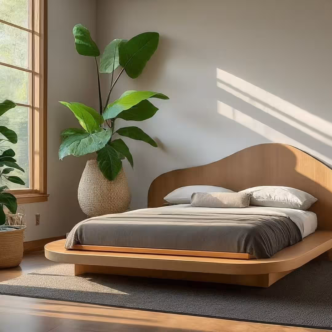Zenith Wave-Headboard Platform Bed