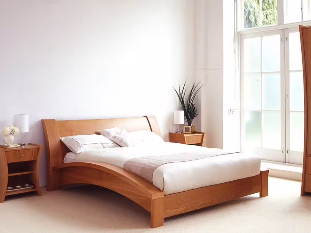 Crescent Sculptural Timber Platform Bed