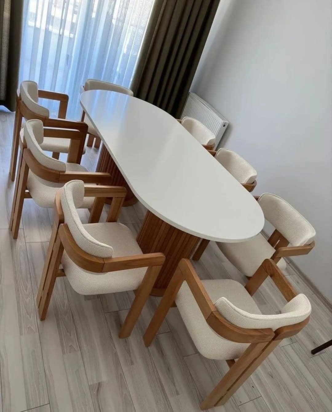 Nordic Grand 8-Seater Pedestal Dining Ensemble