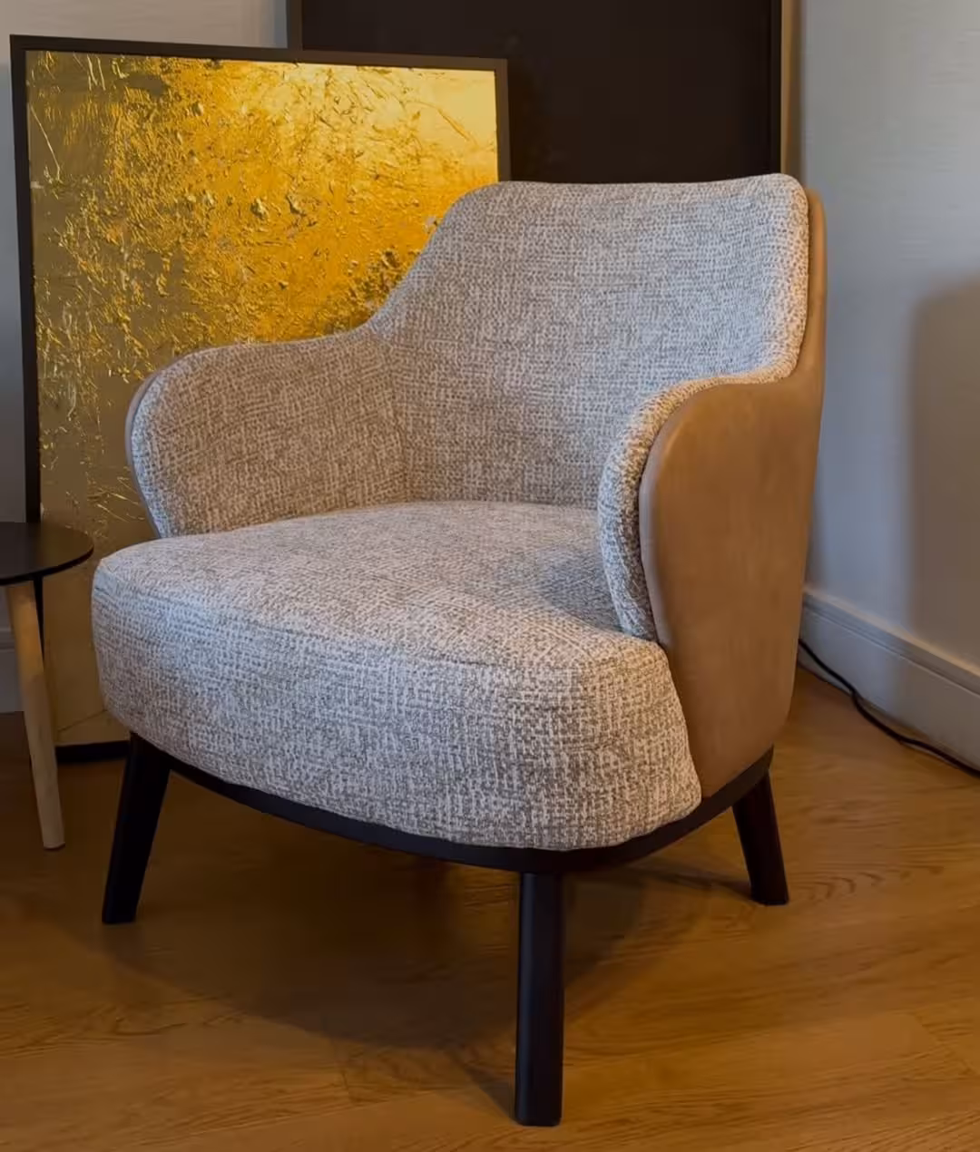 Kyoto Curved Dual-Texture Accent Chair