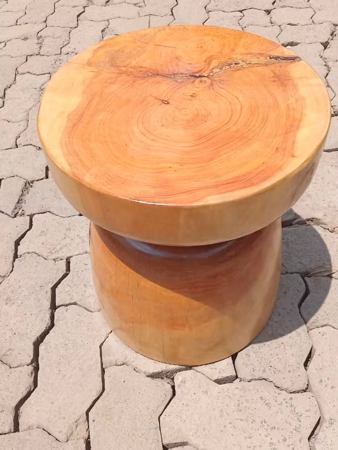 Artisan Helix Solid Wood Accent Stool