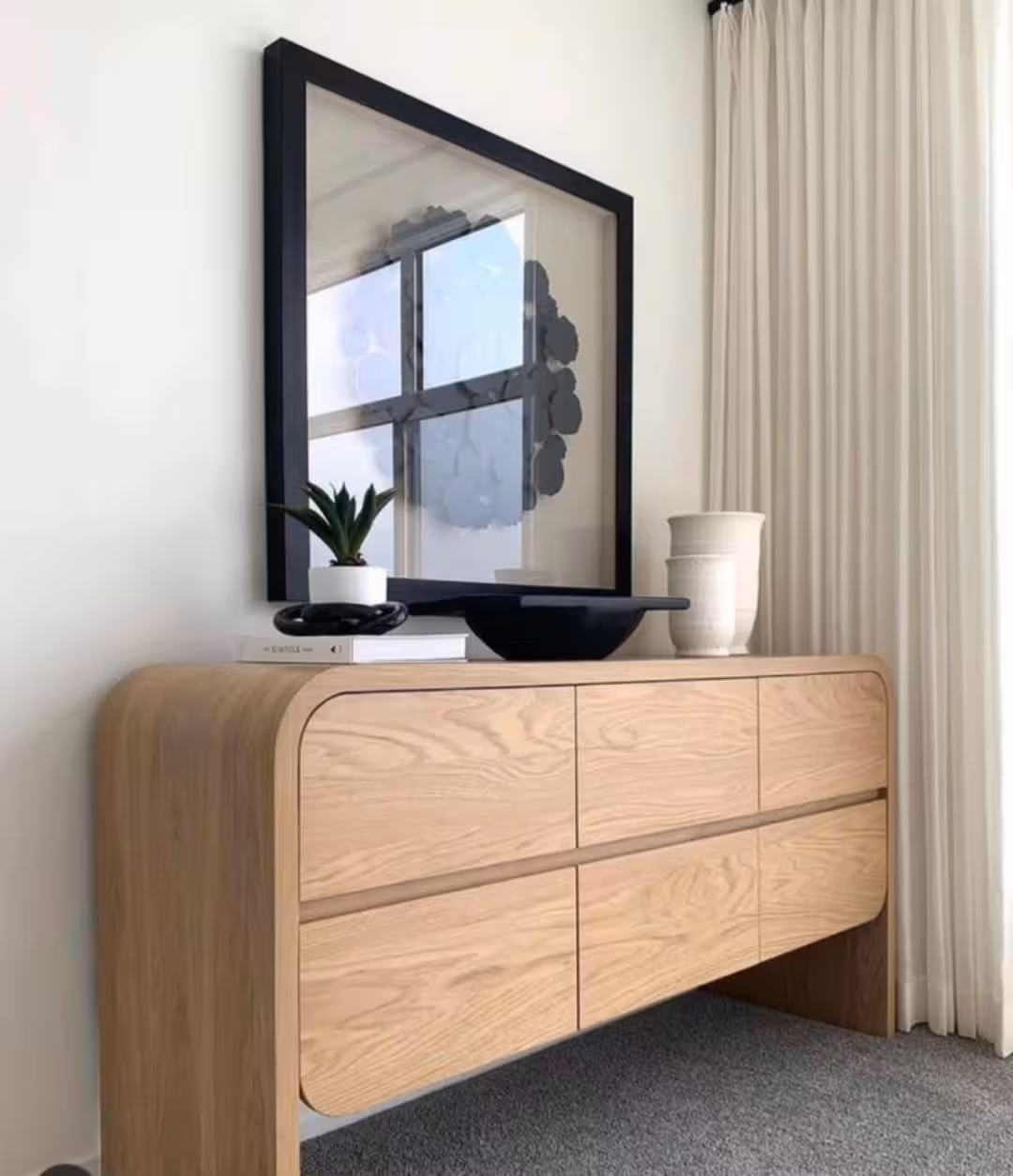 Cascade Oak Waterfall Console