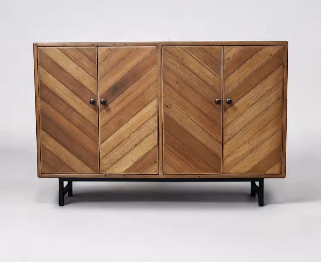 Crestview Chevron Industrial Sideboard