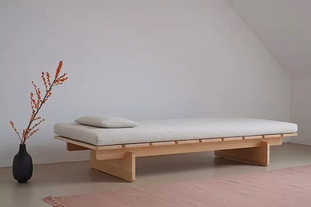 Zenith Ash Wood Minimalist Daybed