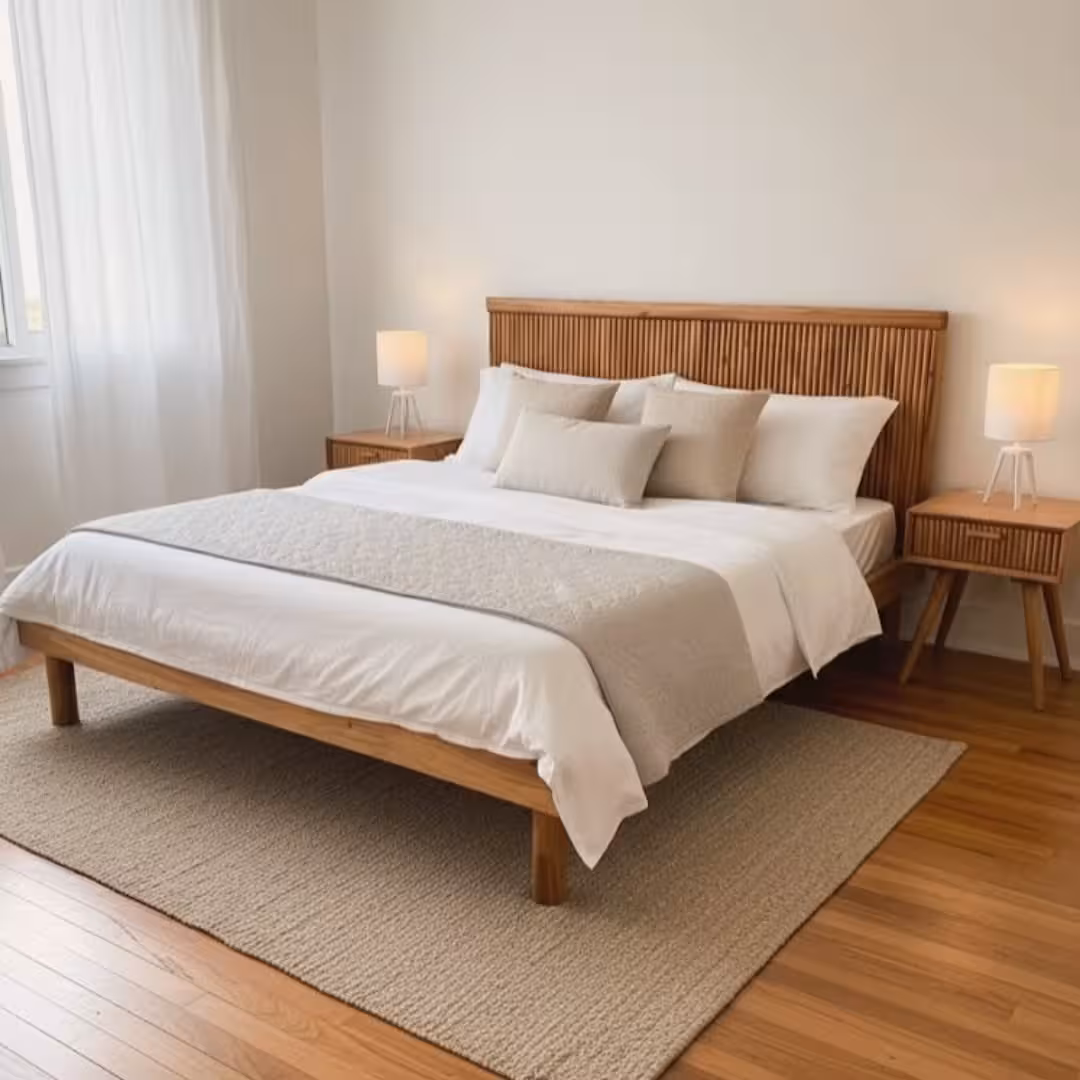 Eclipse Reeded Pine Platform Bed Suite