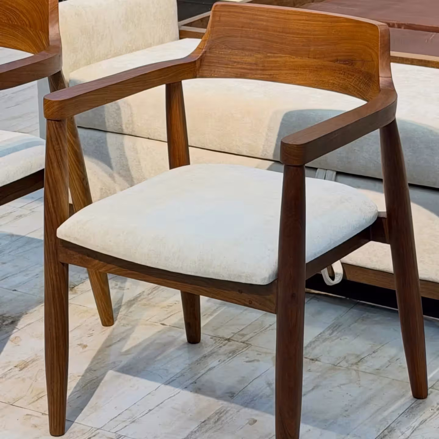 Nordic Ribbon White Oak Armchair