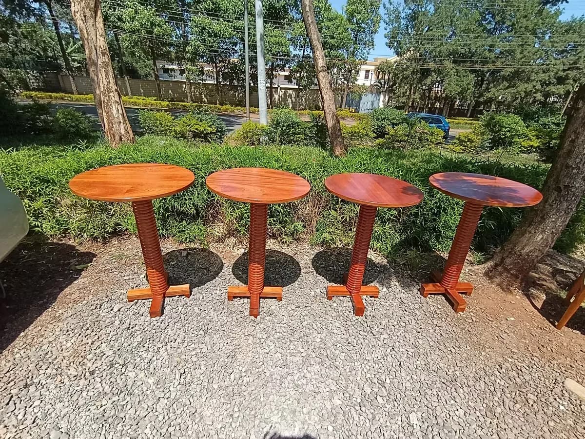 Somerset Ribbed Mahogany Pedestal Bar Table