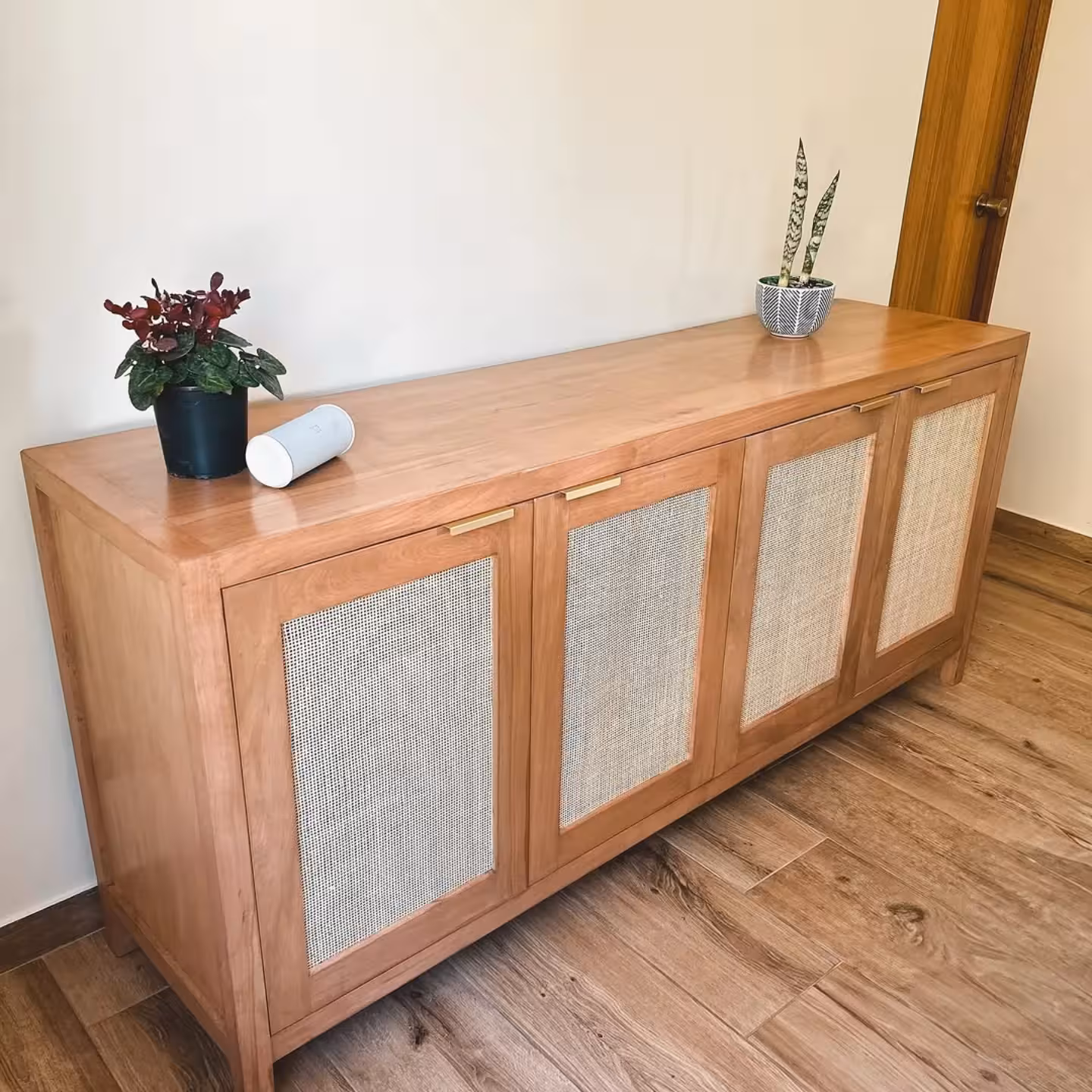 Artisan Rattan & Oak Buffet Sideboard