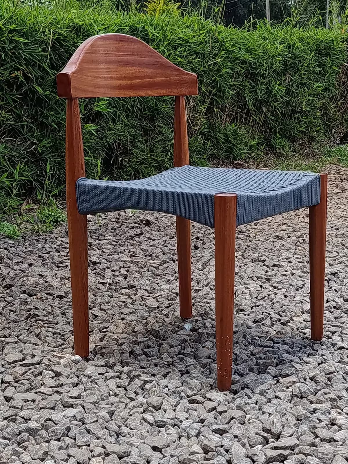 Bohan Woven Teak Arc-Back Chair