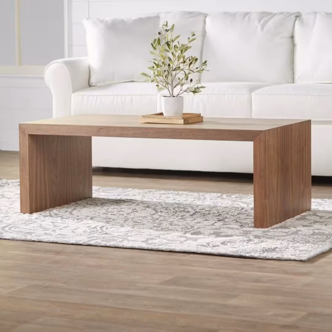 Minimalist Rectangular Waterfall Coffee Table