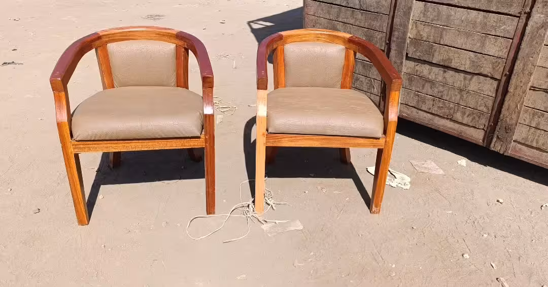 Commercial Grade Barrel-Back Wooden Armchair